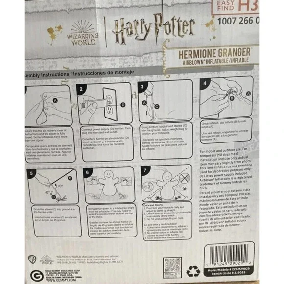 3 ft Hermione Harry Potter Halloween Inflatable - Picture 5 of 5